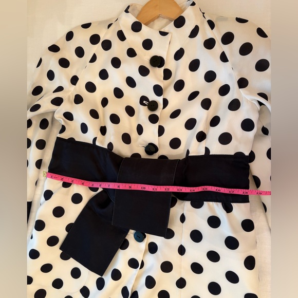 Valentino Black and White Polka Dot Trench Coat - Picture 5 of 9